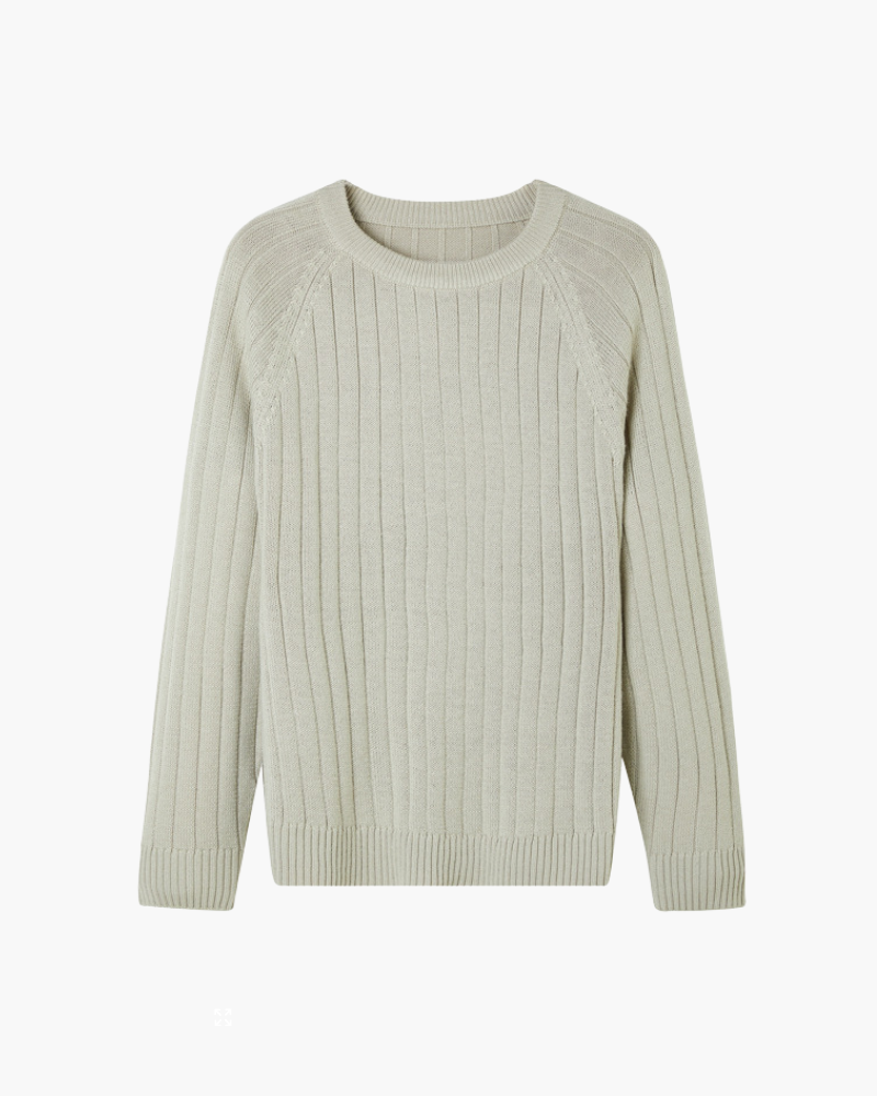 Men’s Classic Crew Neck Jumper – Ribbed Long Sleeve Pullover